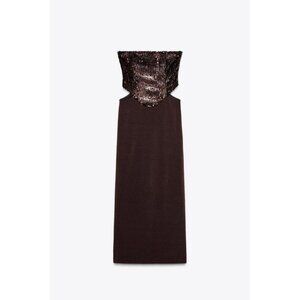 ZARA CONTRAST SEQUIN CUT-OUT DRESS